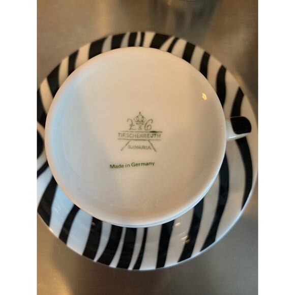 Vintage Espresso Cups and Saucers, Tirschenreuth Zebra, 2 sets - Picture 6 of 11